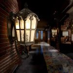 Vintage Glass Outdoor Wall Light – Black European-Style Waterproof Sconce