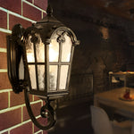 Vintage Glass Outdoor Wall Light – Black European-Style Waterproof Sconce