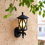 European Outdoor Wall Sconce in Sand Black Aluminum with Clear Glass