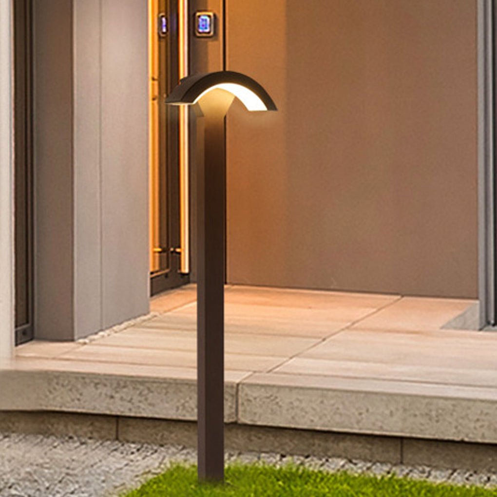 Fan-Shaped LED Lawn Pole Lamp with Motion Sensor for Modern Landscape Lighting