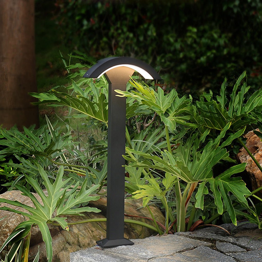 Fan-Shaped LED Lawn Pole Lamp with Motion Sensor for Modern Landscape Lighting