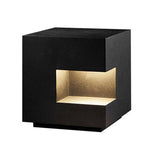 Modern Square LED Outdoor Floor Light Box in Black Aluminum