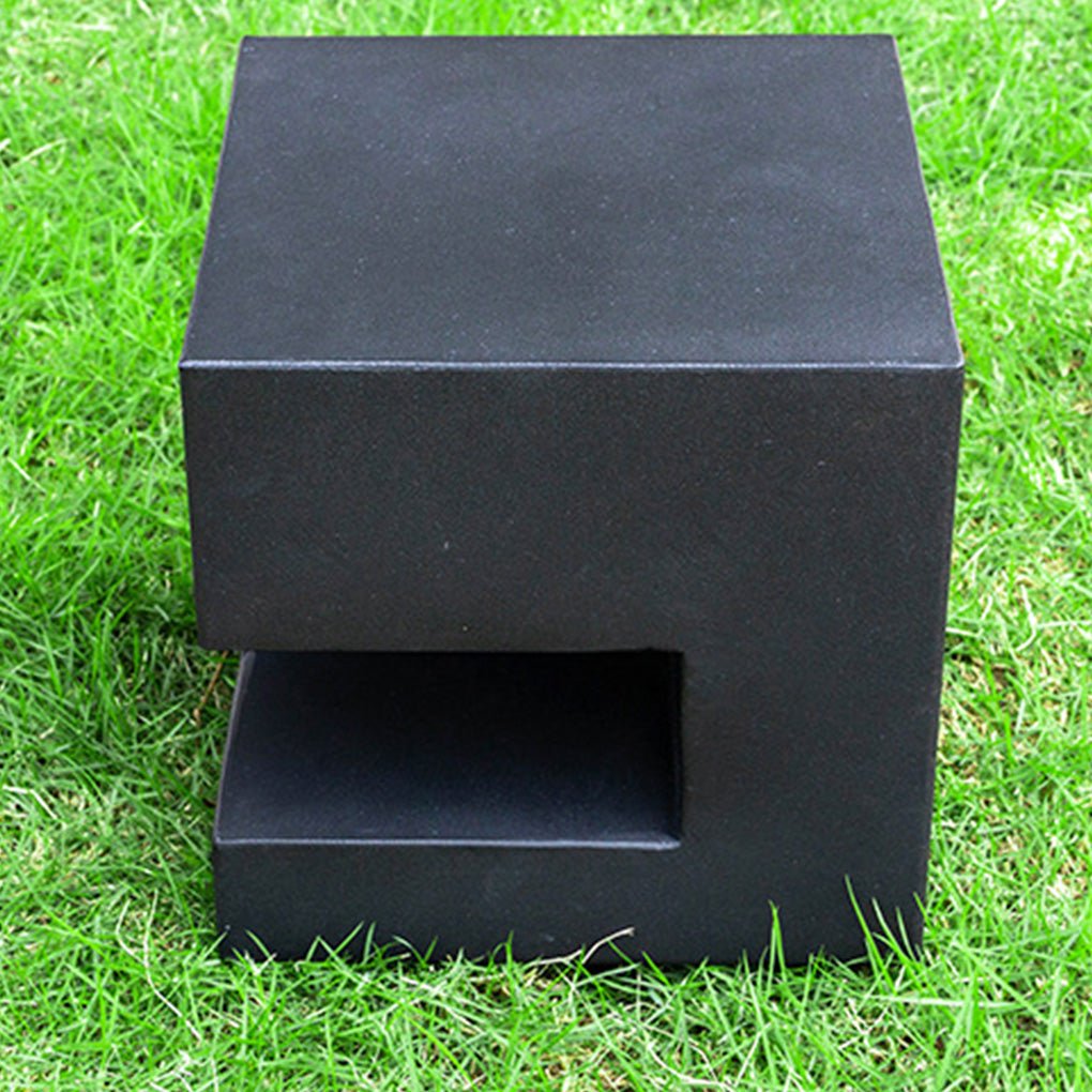 Modern Square LED Outdoor Floor Light Box in Black Aluminum