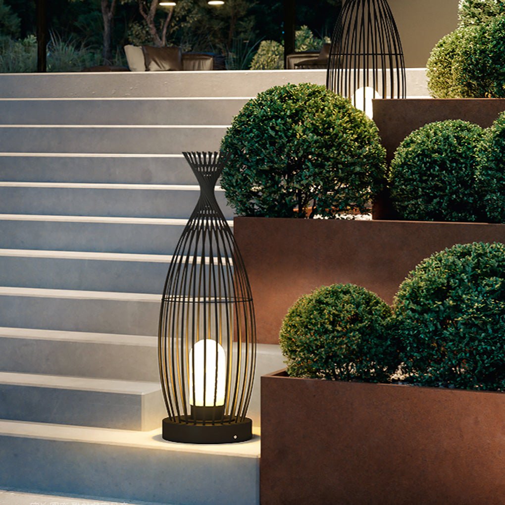 Industrial Courtyard Waterproof Caged Led Floor Lamp