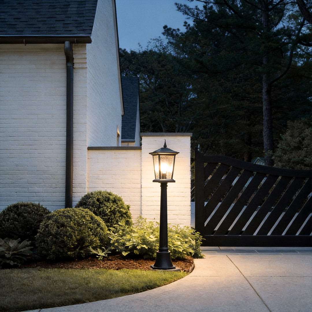 Minimalist Outdoor Pillar Lights for Driveway & Landscape – Black Aluminum Post Lights