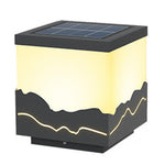 Outdoor Fence Post Light Solar Waterproof Led Mountains Peaks Landscape Decorative Lighting
