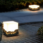 Outdoor Fence Post Light Solar Waterproof Led Mountains Peaks Landscape Decorative Lighting