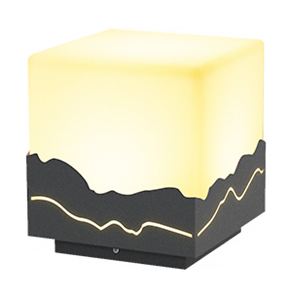Outdoor Fence Post Light Solar Waterproof Led Mountains Peaks Landscape Decorative Lighting