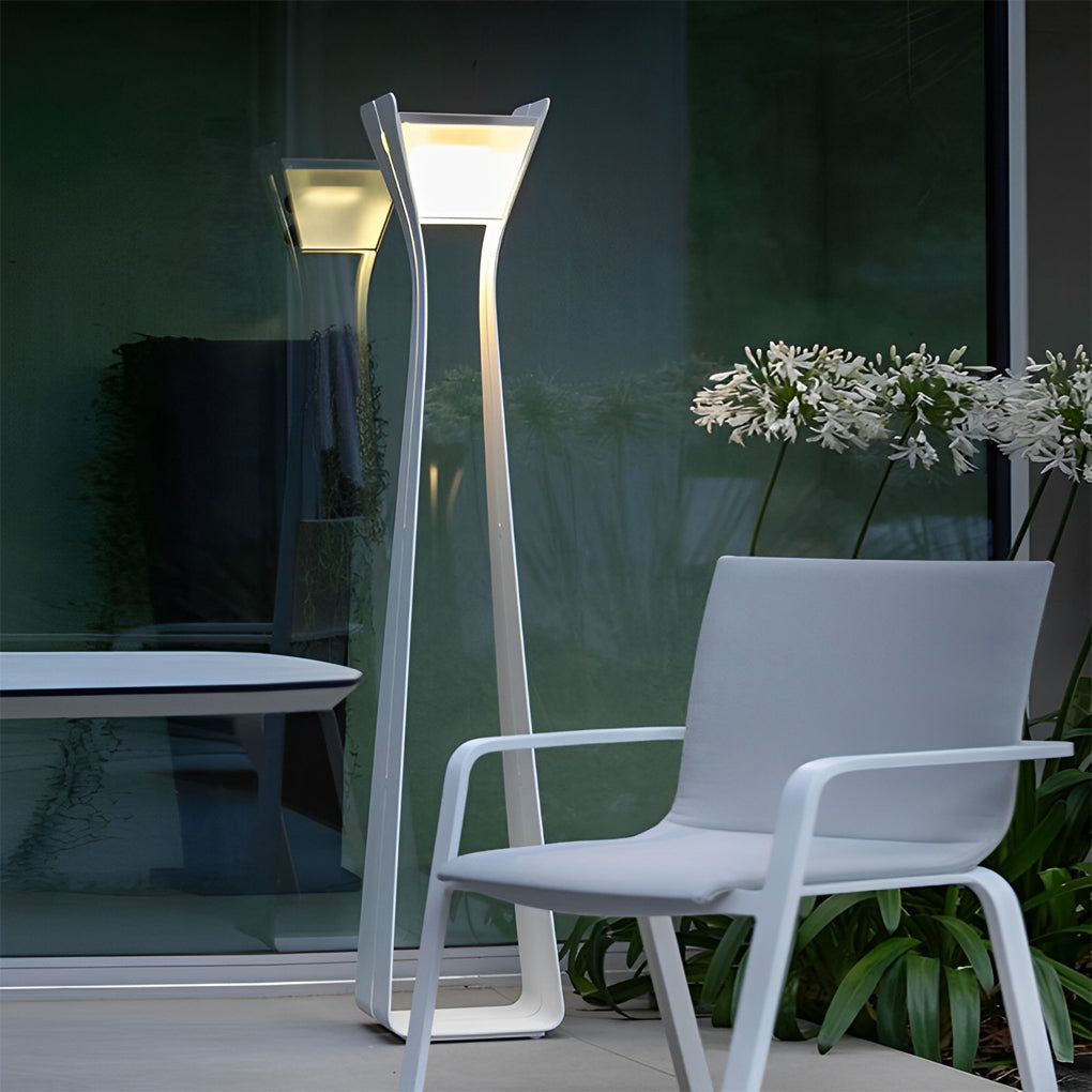 Modern Outdoor Floor Lamps for Porch and Path Lighting in Stainless Steel