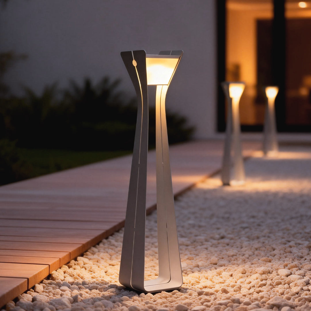 Modern Outdoor Floor Lamps for Porch and Path Lighting in Stainless Steel