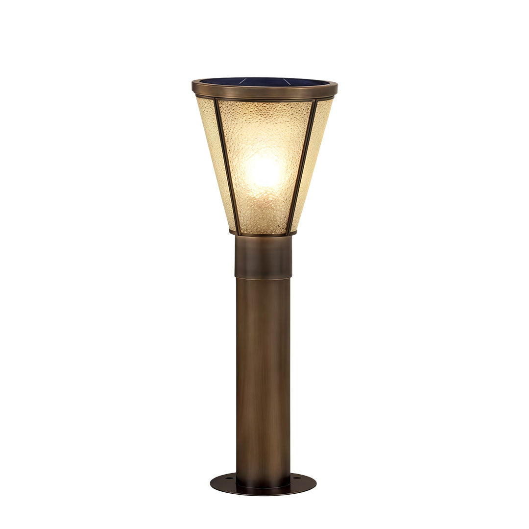 Antique Copper LED Path Light with Clear Glass Shade for Modern Gardens