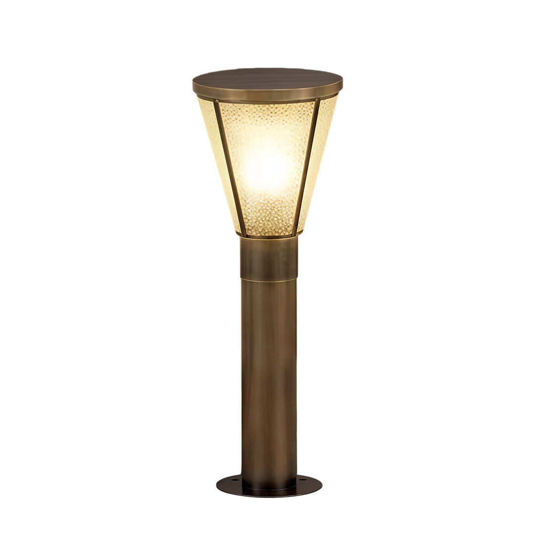 Antique Copper LED Path Light with Clear Glass Shade for Modern Gardens