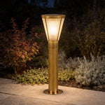 Antique Copper LED Path Light with Clear Glass Shade for Modern Gardens