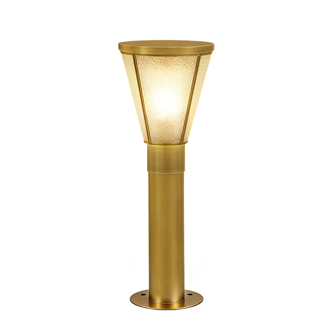 Antique Copper LED Path Light with Clear Glass Shade for Modern Gardens