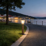 Antique Copper LED Path Light with Clear Glass Shade for Modern Gardens