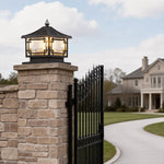 European Solar Pillar Lights for Garden, Waterproof Aluminum Fence Lamp