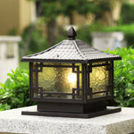 European Solar Pillar Lights for Garden, Waterproof Aluminum Fence Lamp