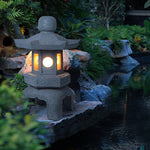 Stone Tower Outdoor Garden Light – Rustic Modern Landscape Lamp
