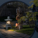 Stone Tower Outdoor Garden Light – Rustic Modern Landscape Lamp