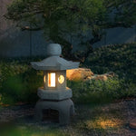 Stone Tower Outdoor Garden Light – Rustic Modern Landscape Lamp