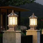 European-Style Outdoor Pillar Lanterns for Gate and Garden, Waterproof Die-Cast Aluminum
