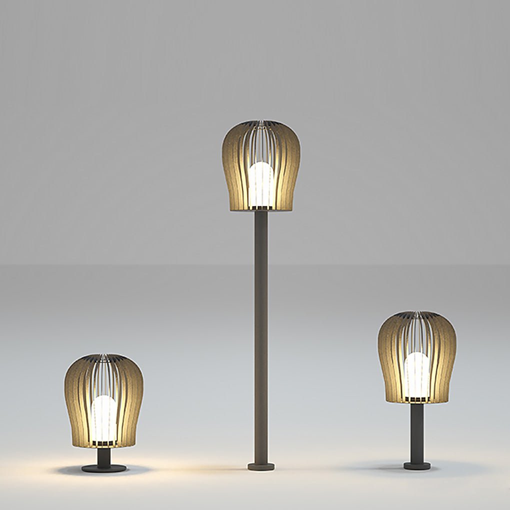 Cage LED Outdoor Post Lamp – Stainless Steel Garden Lighting