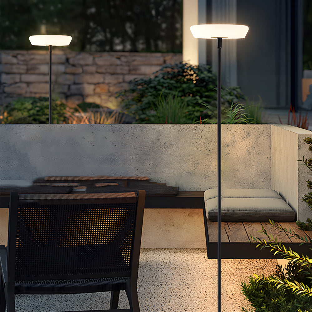 Halo Solar Floor Lamp – Modern Minimalist Outdoor Lighting with Adjustable Height