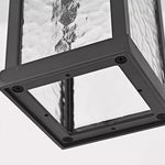 American Style Outdoor Pendant Lantern in Black Aluminum and Clear Glass