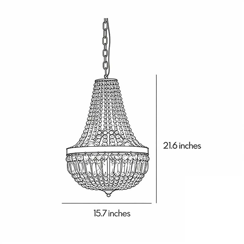 Lumière Cascade Crystal Pendant Lantern in Gold Iron for Outdoor Elegance