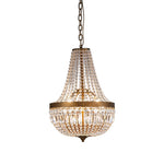 Lumière Cascade Crystal Pendant Lantern in Gold Iron for Outdoor Elegance