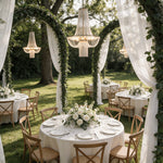 European Crystal Pendant Light with Gold Iron Frame for Outdoor Elegance