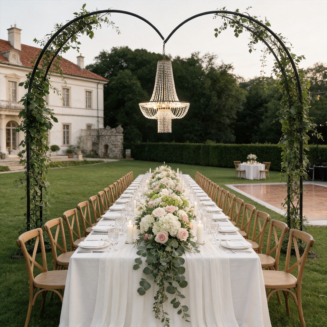 European Crystal Pendant Light with Gold Iron Frame for Outdoor Elegance