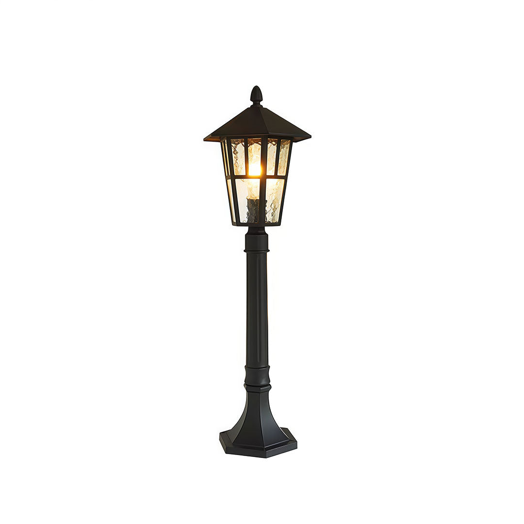 Minimalist Outdoor Path Light in Black Aluminum with Clear Glass