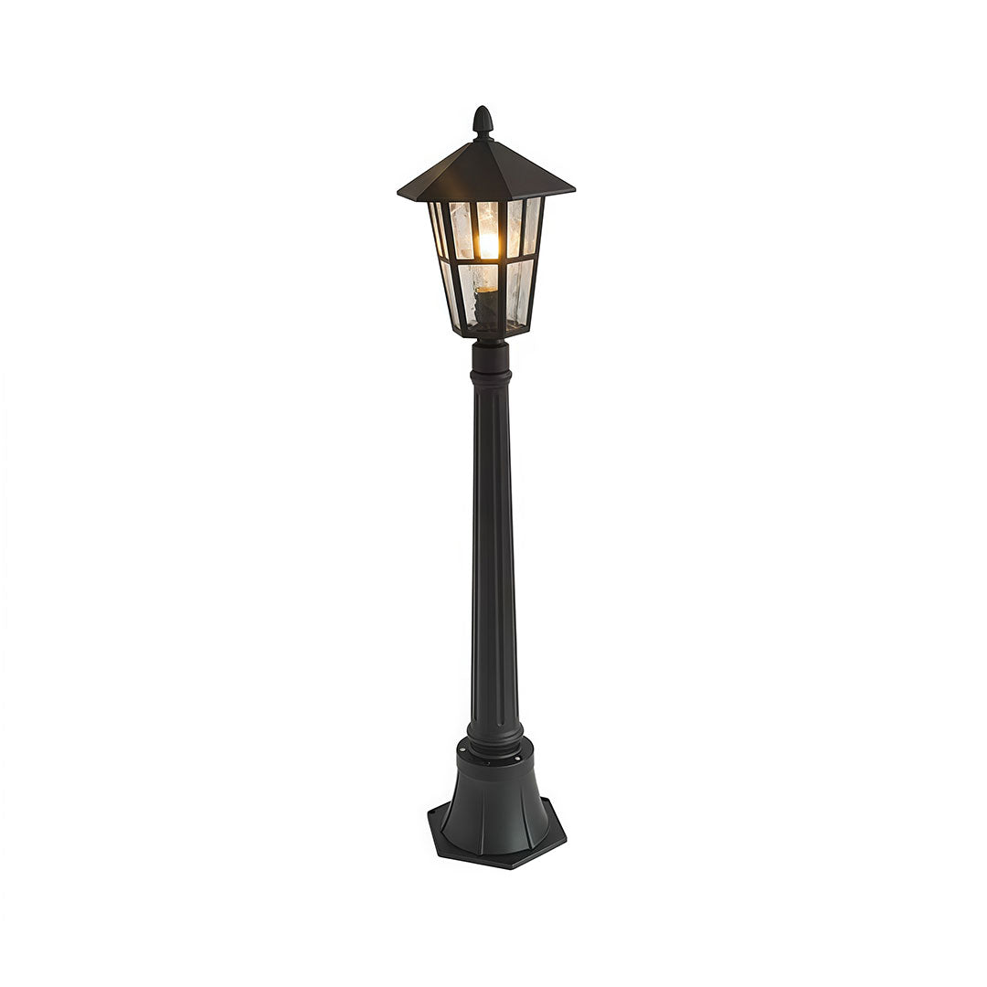 Minimalist Outdoor Path Light in Black Aluminum with Clear Glass
