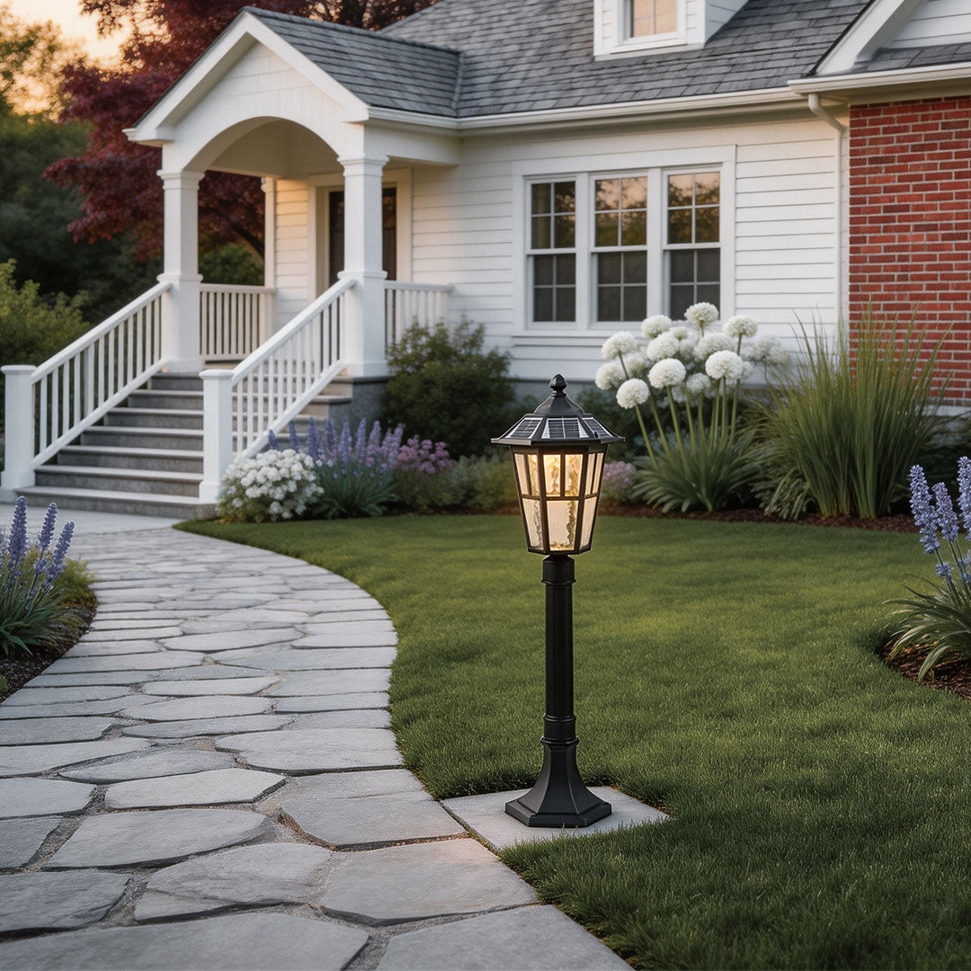 Minimalist Outdoor Path Light in Black Aluminum with Clear Glass