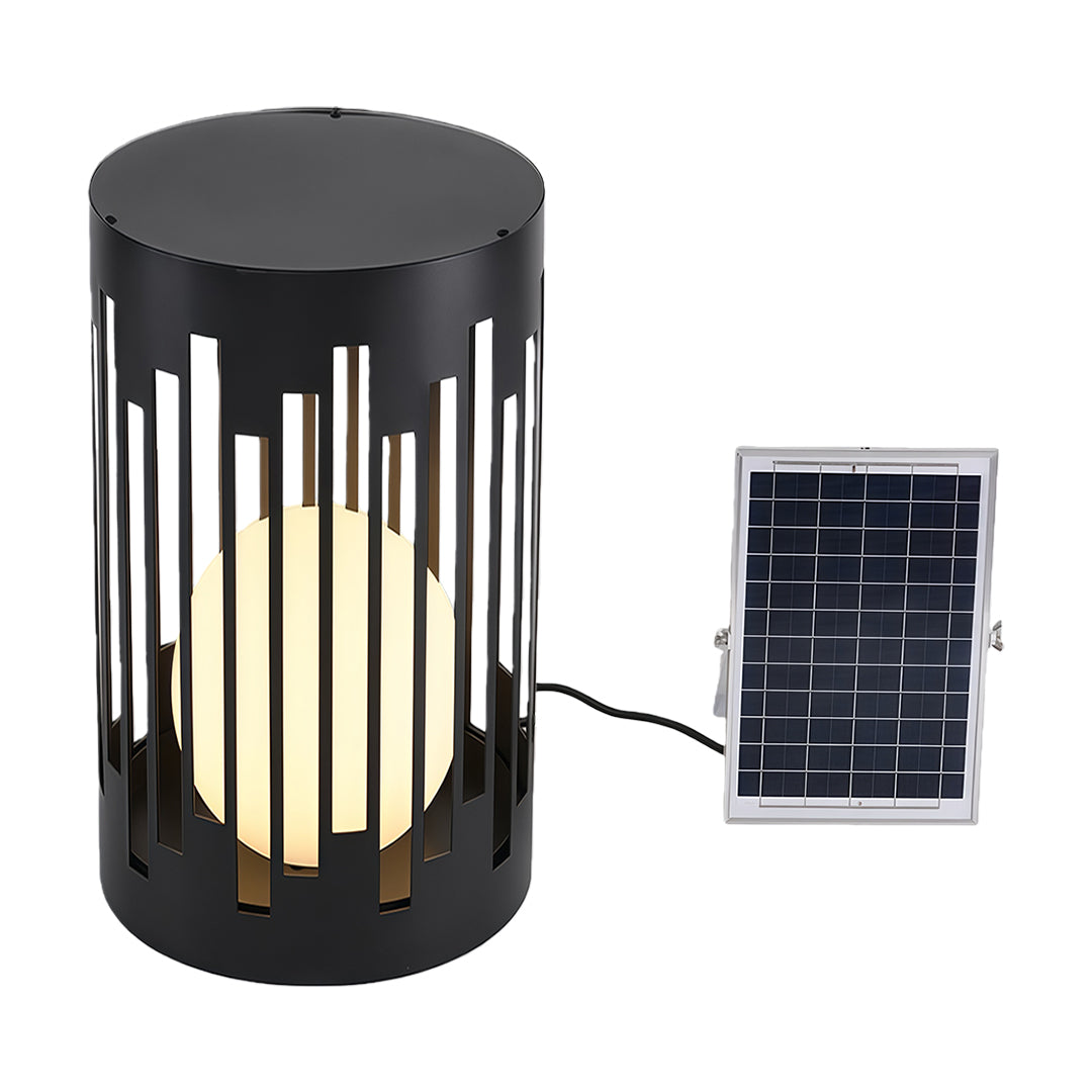Aria Outdoor Lantern in Matte Black with White PE Shade, IP65 Waterproof