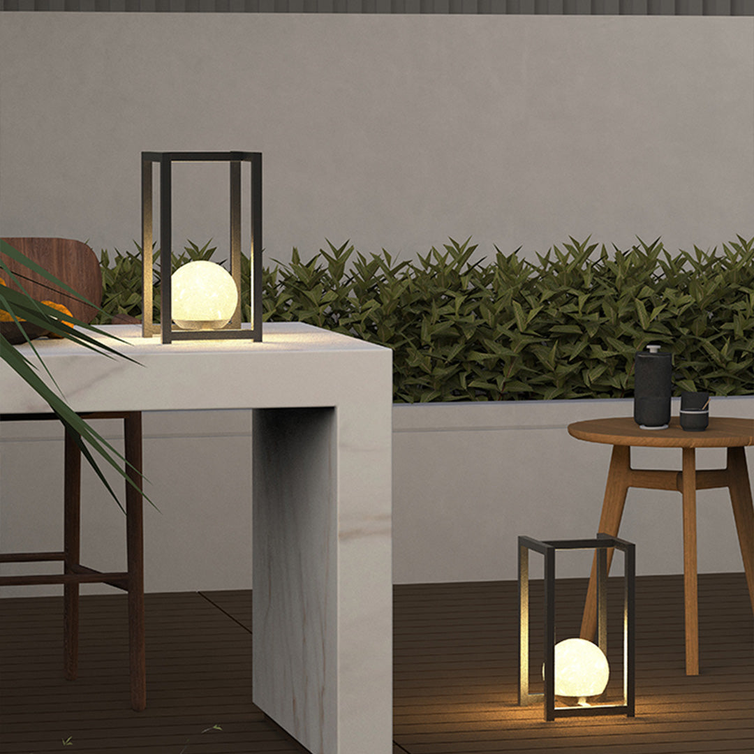 Black Outdoor Lanterns for Courtyard, IP65 Waterproof Decorative Lighting