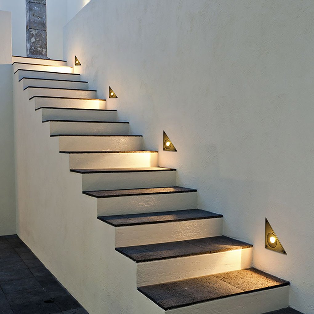 Triangle In Wall Step Lights 110 220V Led Outdoor Wall Mounted Stairs Lights For Courtyard Garden