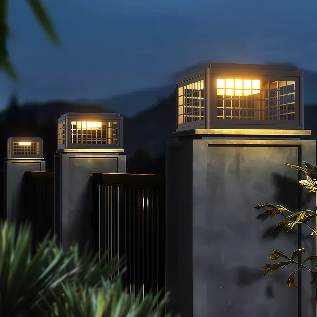 Modern Outdoor Pillar Lights Waterproof Aluminum Garden Post Lighting
