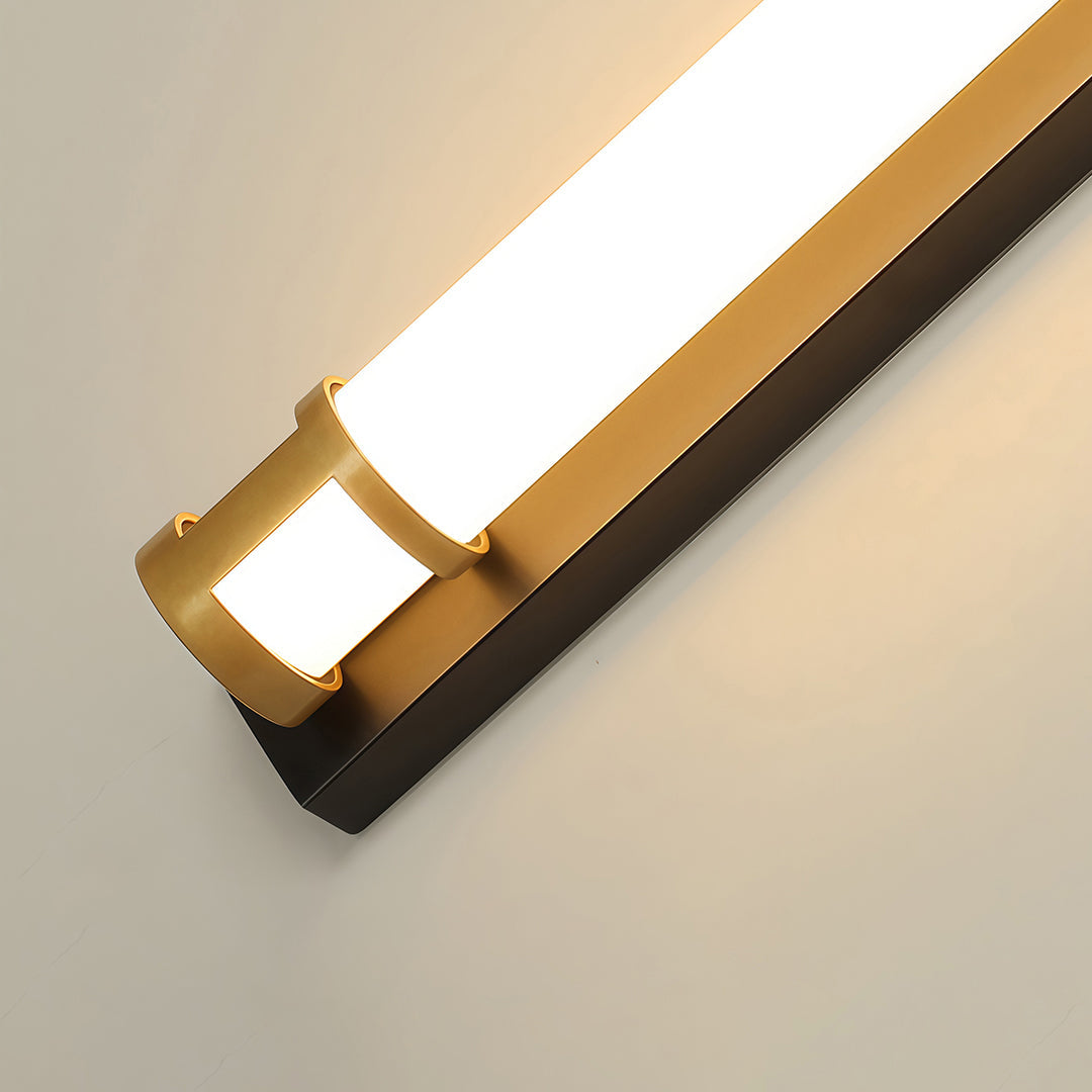 Linear Outdoor Wall Sconce with Dimmable LED Lighting in Black or Gold