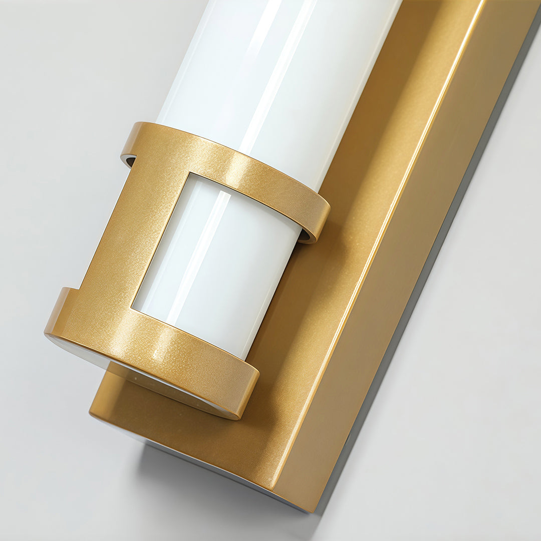 Linear Outdoor Wall Sconce with Dimmable LED Lighting in Black or Gold