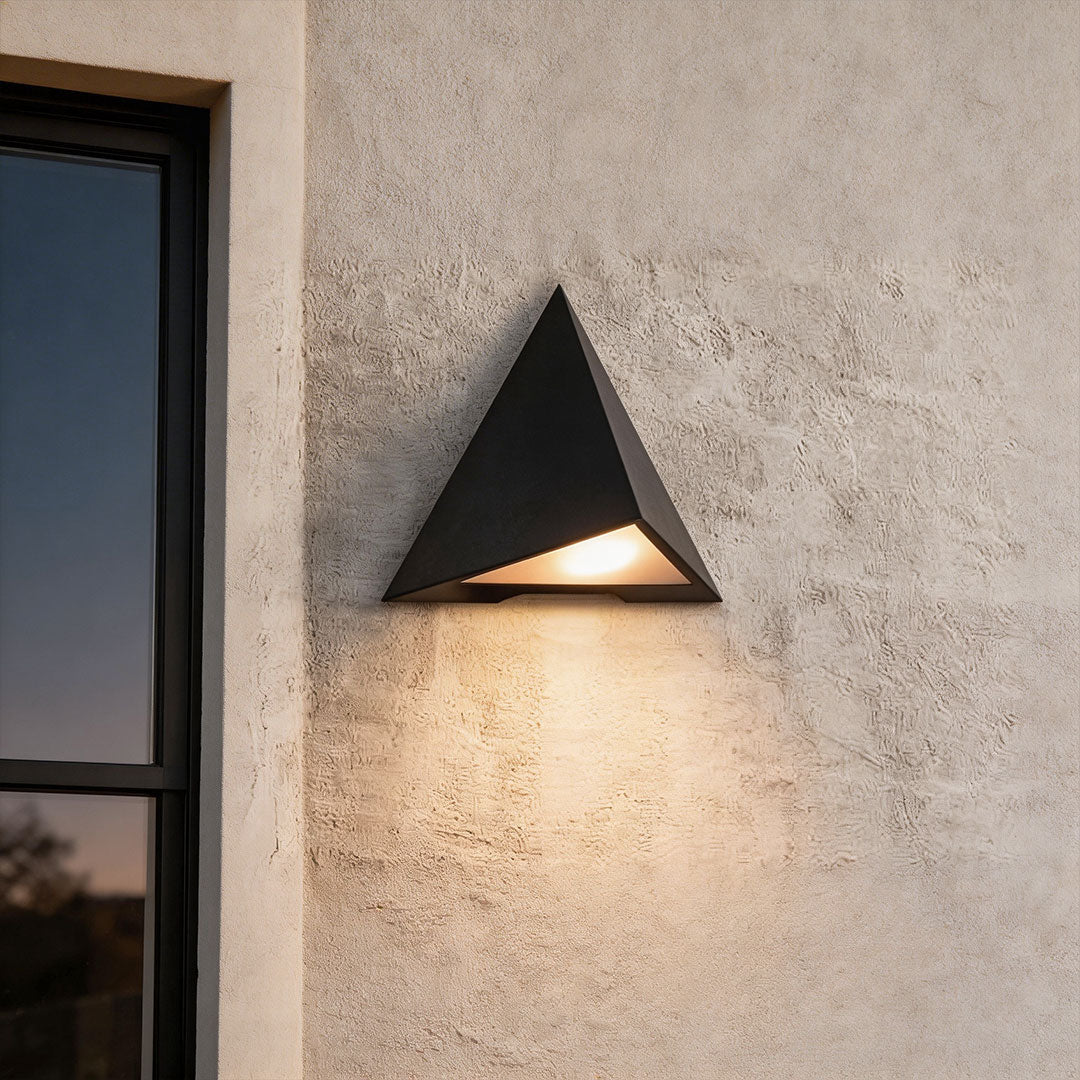 Aurora Triangular LED Outdoor Wall Sconce in Gray Stainless Steel
