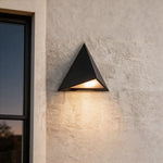 Aurora Triangular LED Outdoor Wall Sconce in Gray Stainless Steel