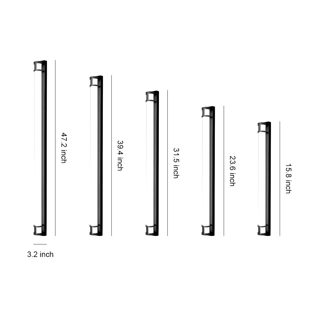 Linear Outdoor Wall Sconce with Dimmable LED Lighting in Black or Gold