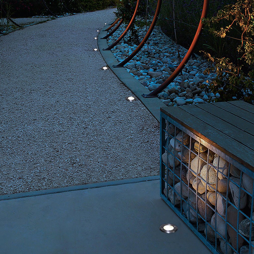 Poolside Deck Waterproof Led Chrome Recessed Well Step Lights Garden Lawn Inset Lighting