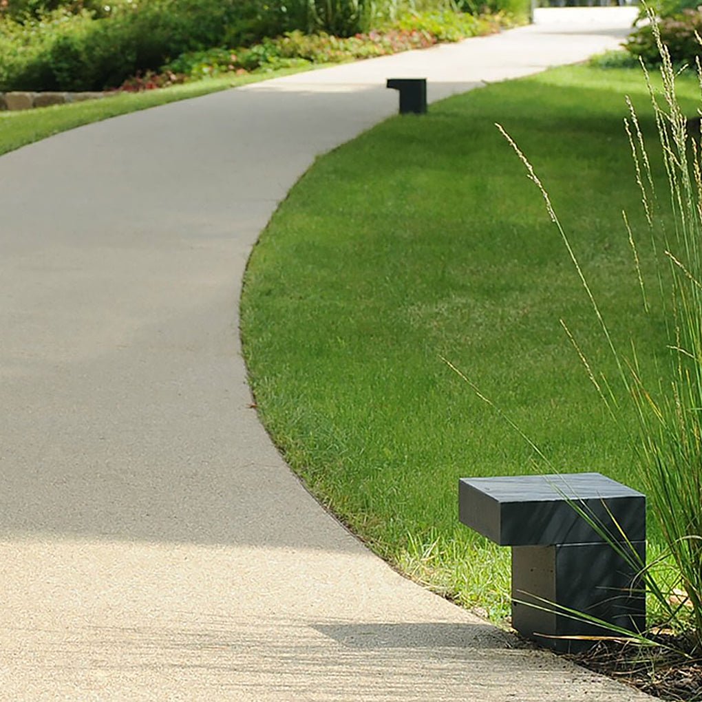 Minimalist Outdoor LED Path Light in Warm Gray for Modern Courtyards