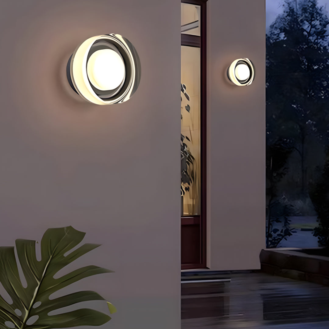 Modern Outdoor Wall Sconce with Artistic Light Pattern, IP65 Waterproof
