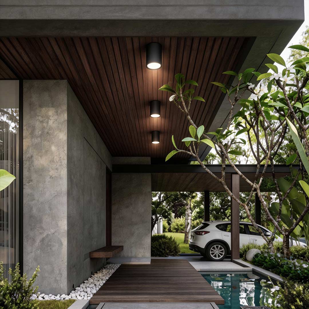 Outdoor LED Downlight in Sandblasted Aluminum, IP54 Waterproof