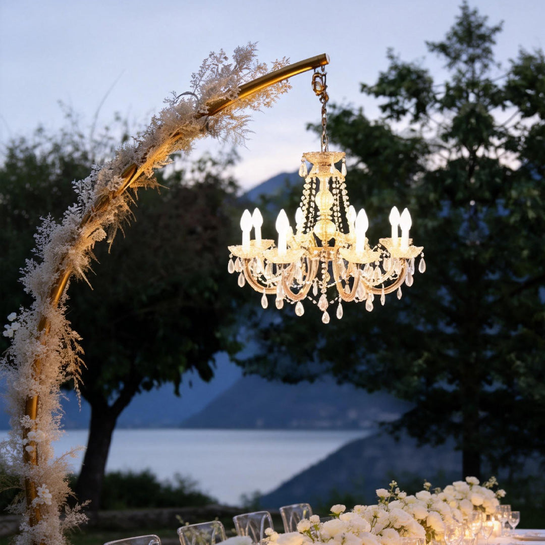 Lumière Cascade Outdoor Pendant Light in Chrome and Acrylic