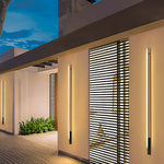 Modern Outdoor Wall Sconce – Waterproof Black Linear LED Light